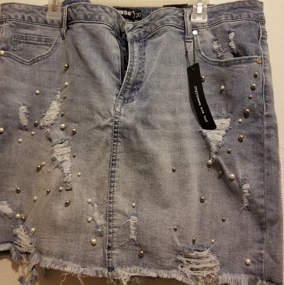 Denim mini skirt